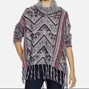 Free people Be The One Poncho Fringe Hem